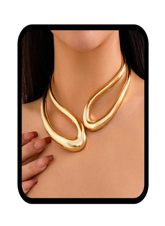 TWINKLEDE Chunky Gold Necklace Statement Choker Collar Necklaces for Women - Image 1